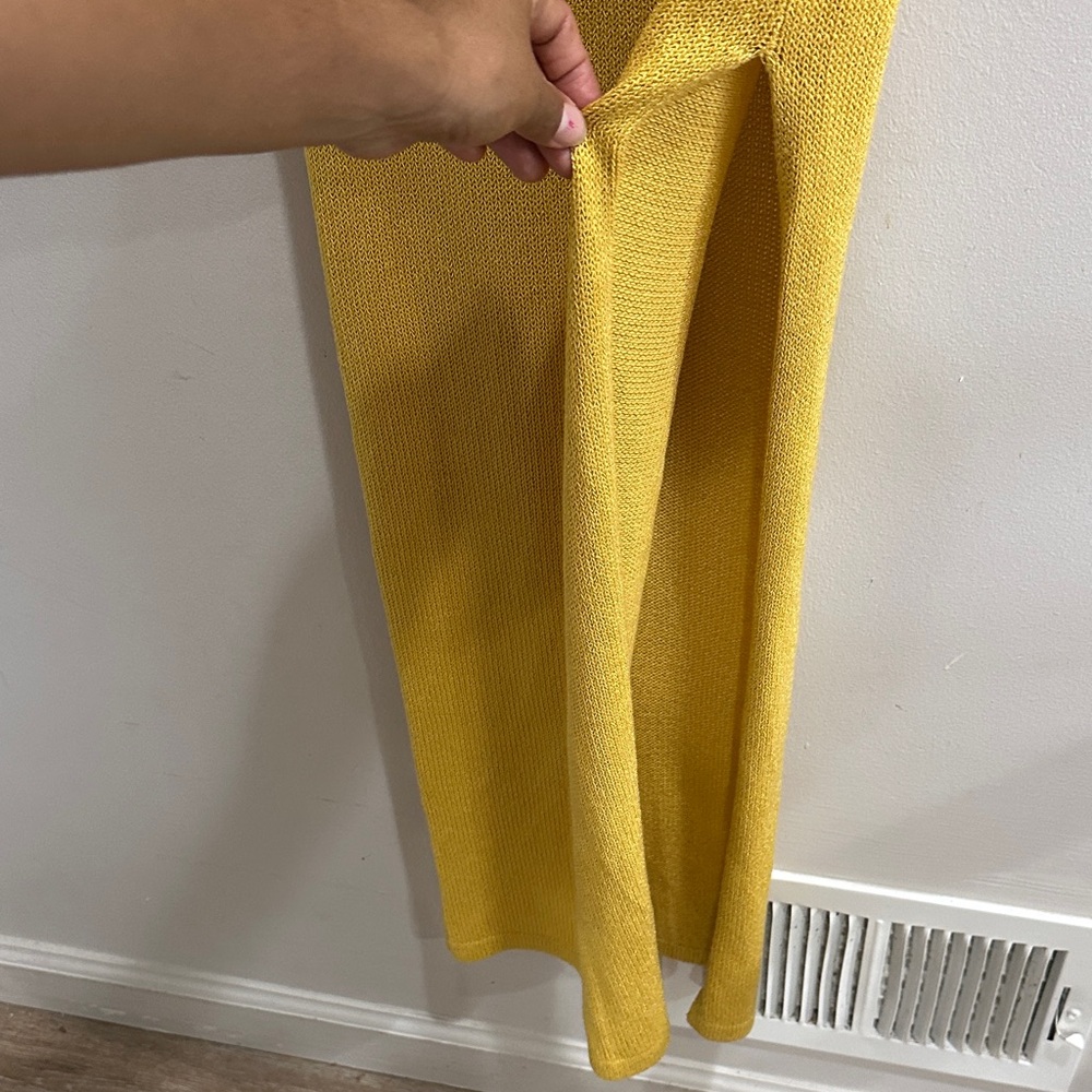 Meshki Anna Flare Sleeve Knit  Dress Yellow - Picture 9 of 16